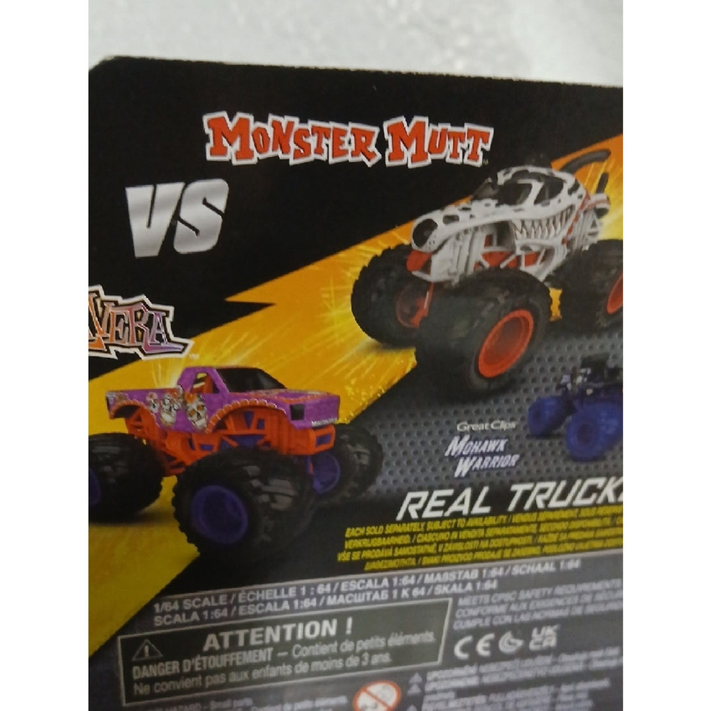 Monster Jam 2-Pack: Monster Mutt & Calavera Truck in White, Orange, Purple