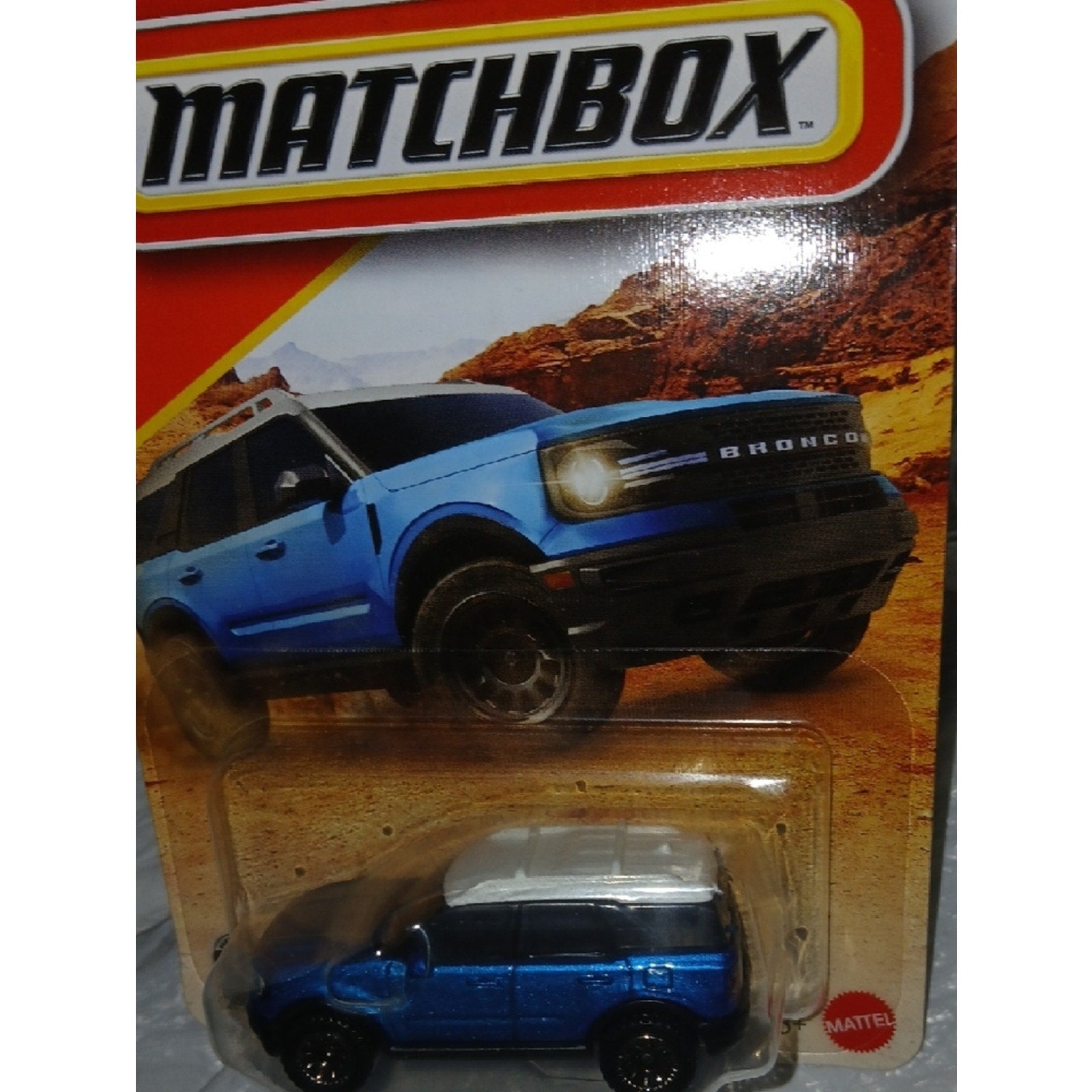 Matchbox 2022 Ford Bronco Sport Toy Car in Blue with White Roof