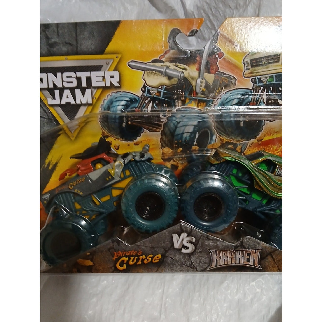 Pirate's Curse vs Kraken Monster Jam  Truck 2-Pack - Teal and Green.