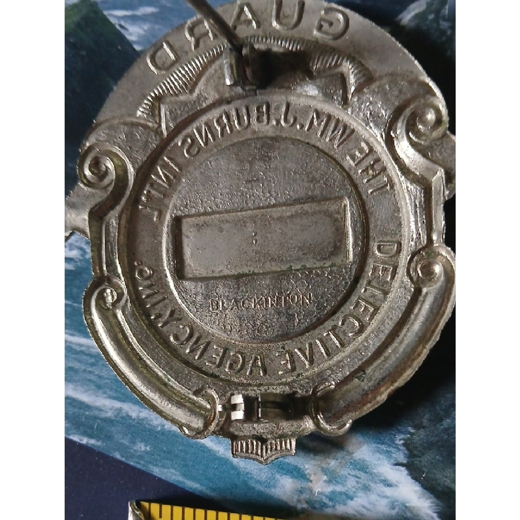 Burns Detective Agency Guard Badge '55135' - Blackinton Detective Badge