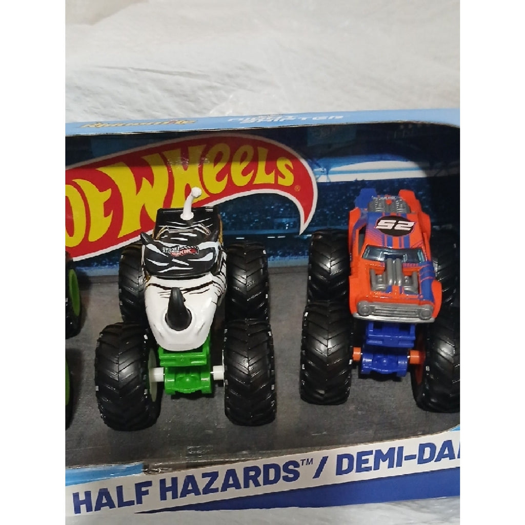 Hot Wheels Monster Trucks Half Hazards Set of 4- Multicolor