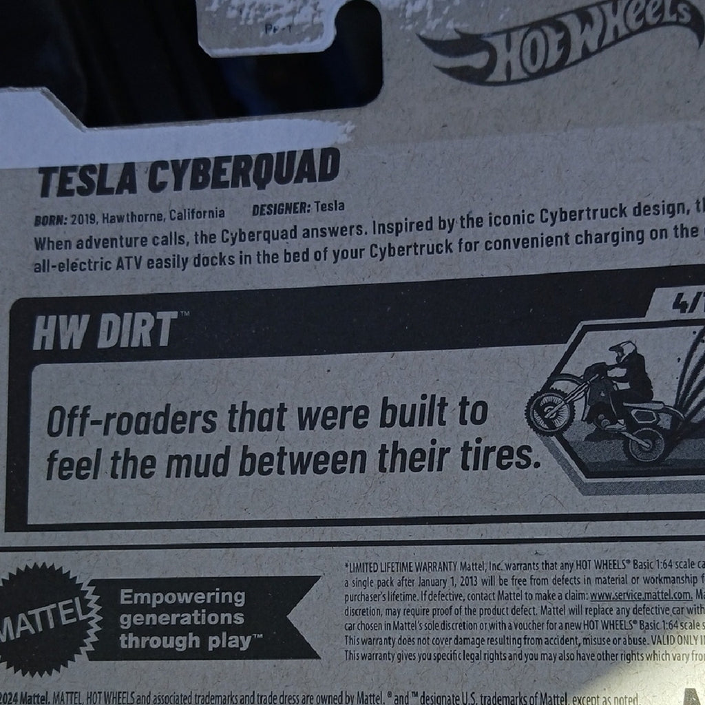 Hot Wheels Mini  Tesla CyberQuad Bike - Black and Gold
