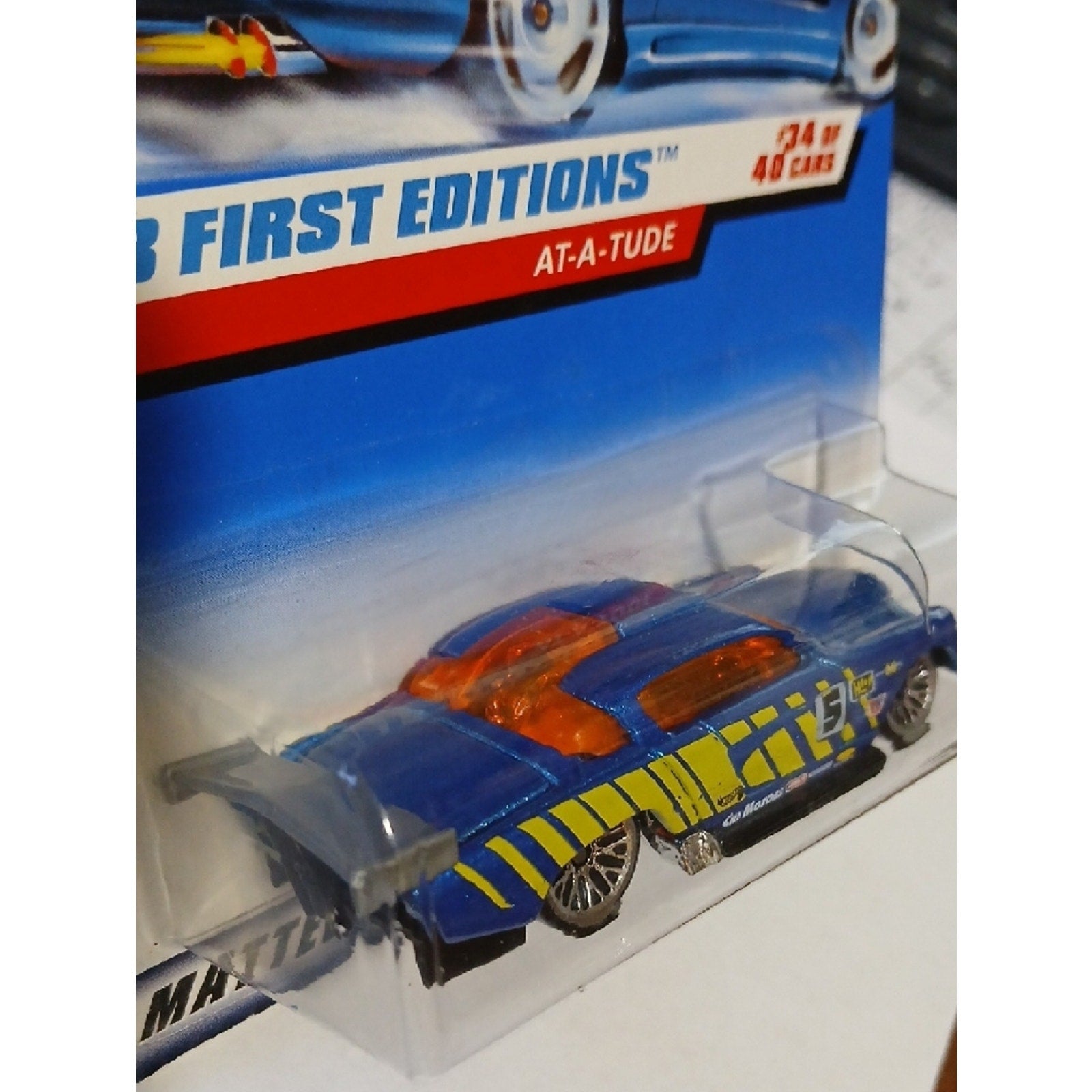 Mattel Die-Cast Car - Blue & Yellow At-A-Tude (1998 First Editions) Hot Wheels