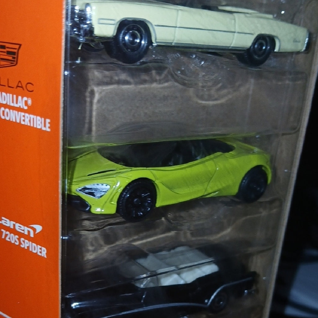 Match MBX Convertible Cruisers Toy Car Set - Green, Black, Cream, Red