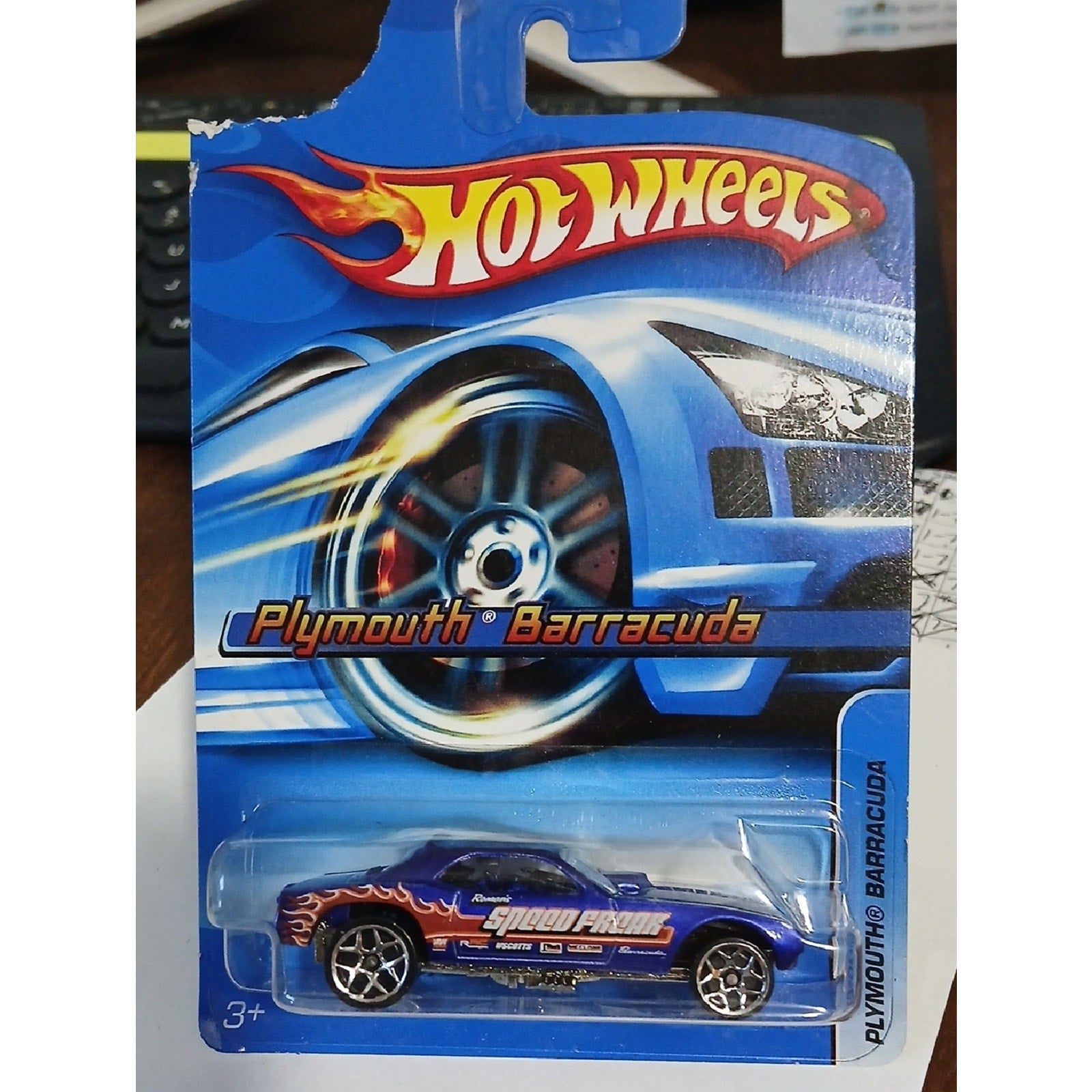 Hot Wheels Plymouth Barracuda - Blue with Orange Flames