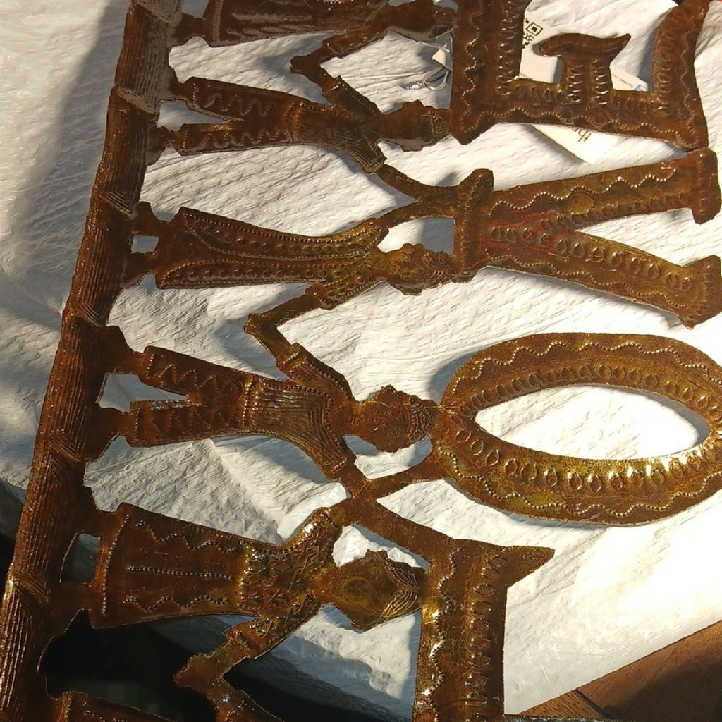 LOVE Metal Wall Art Sculpture - Bronze Finish. 10 inches X 16 Inches Wide