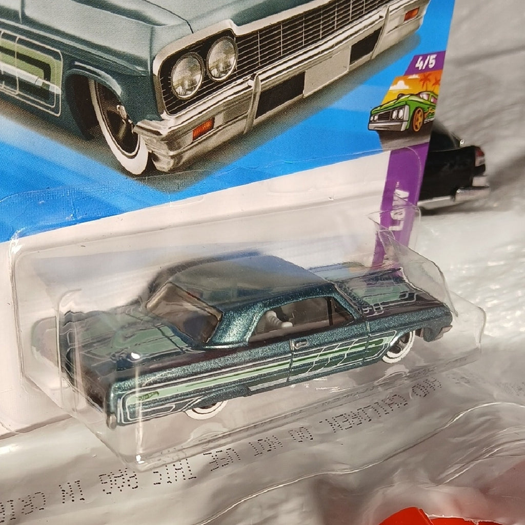 Mattel Blue and Green '64 Impala Die-Cast Car
