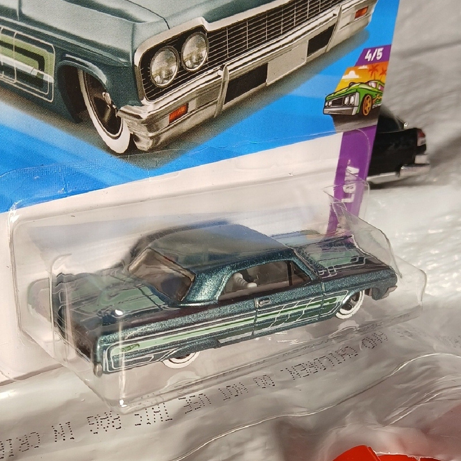 Mattel Blue and Green '64 Impala Die-Cast Car