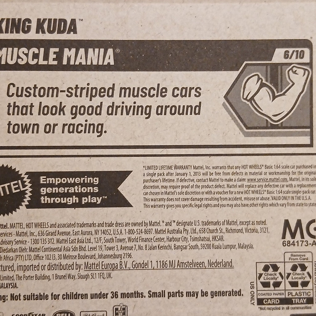 Hot Wheels Muscle Mania King Kuda Green Toy Car