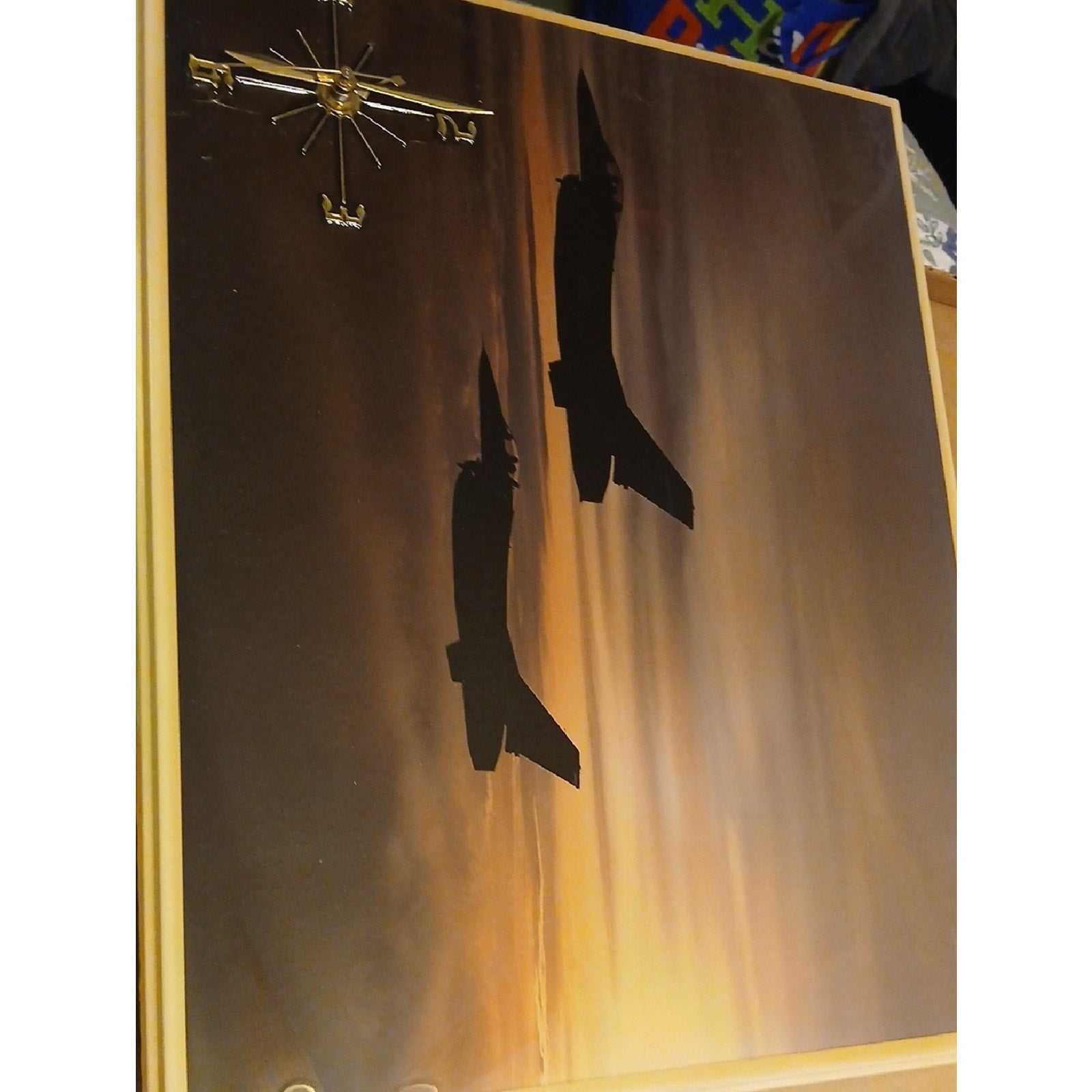 Ozark Mountain Clock Branded - Jet Fighter Silhouette Clock New In Original Box