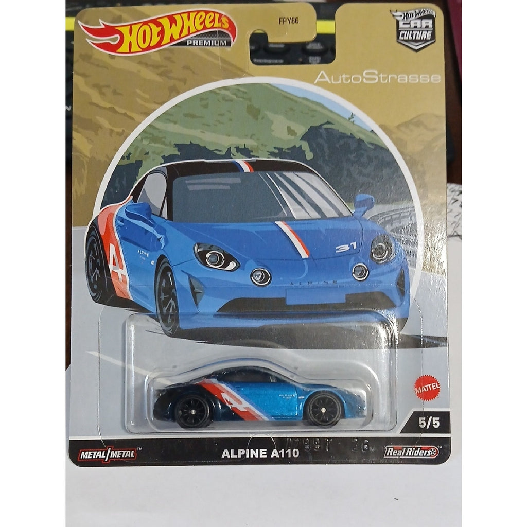 Hot Wheels Alpine A110 Car - Blue with Red On REAL RIDERS TIRES