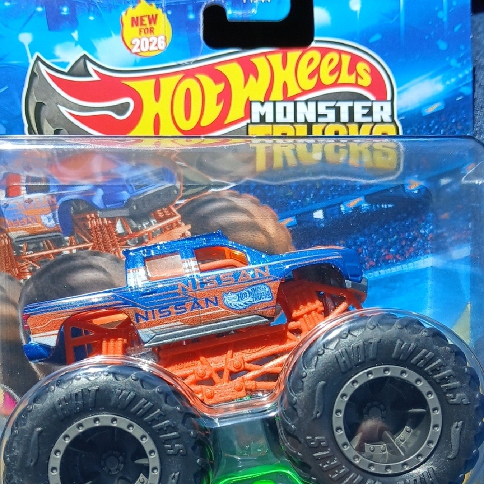 Hot Wheels Monster Trucks Nissan Blue & Orange Die-Cast Truck7u