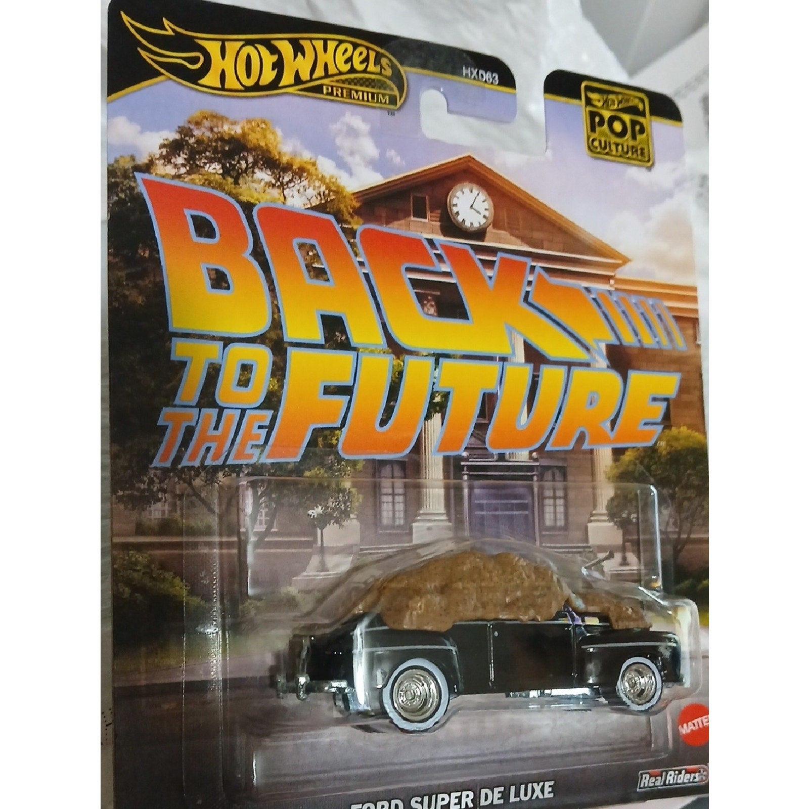 Hot Wheels Premium Back to the Future Ford Super De Luxe - Black with poop