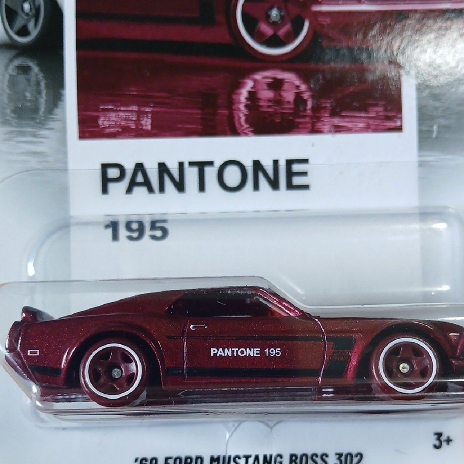 '69 Ford Mustang Boss 302 - Pantone 195 Red Hot Wheels Silver Series