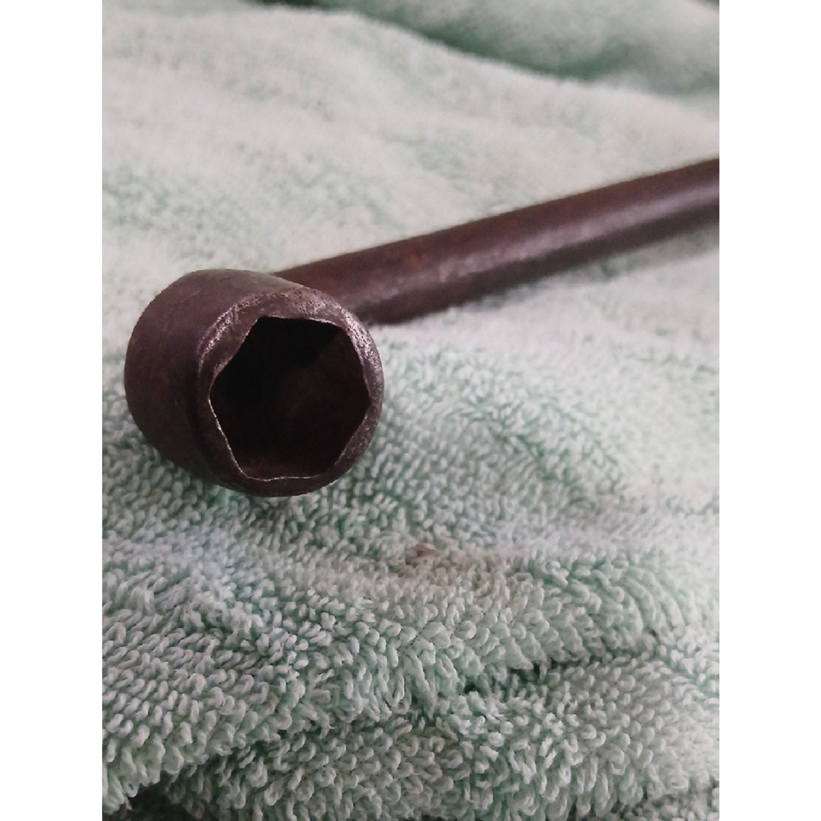 Ford M2  Single Wrench - Dark Brown Metal. For Spark Plugs & Head Bolts