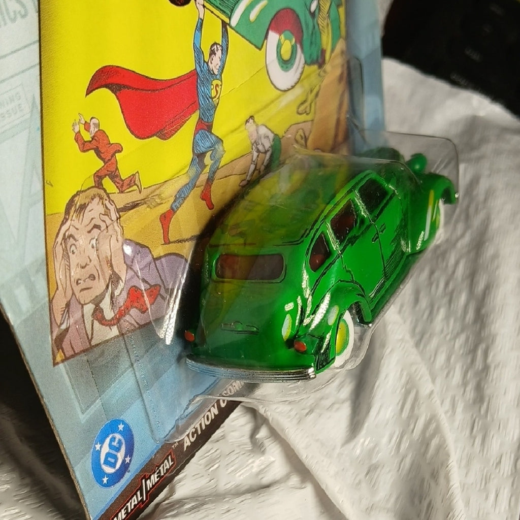Hot Wheels Premium Action Comics Green Action Sedan - Superman Car From Book