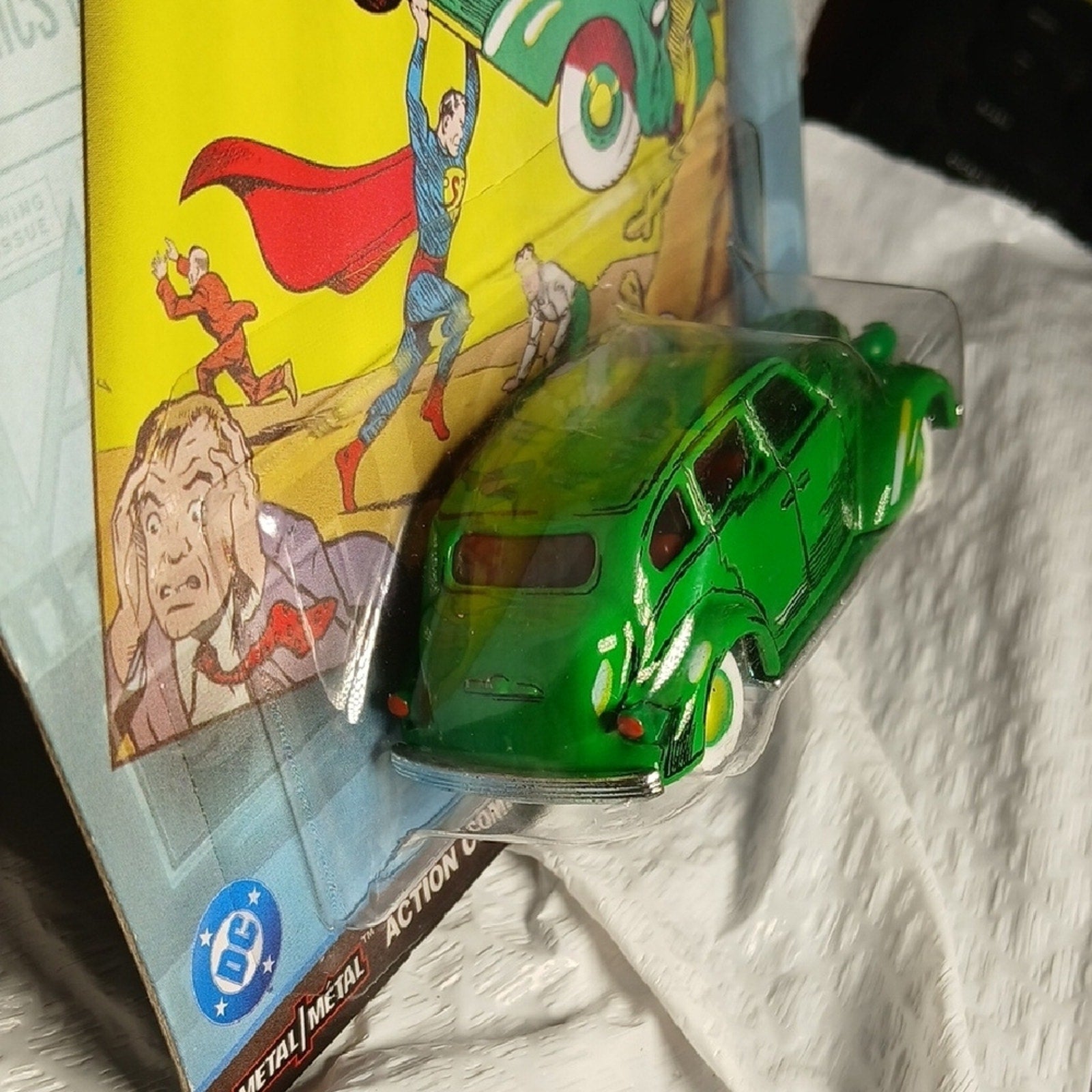 Hot Wheels Premium Action Comics Green Action Sedan - Superman Car From Book