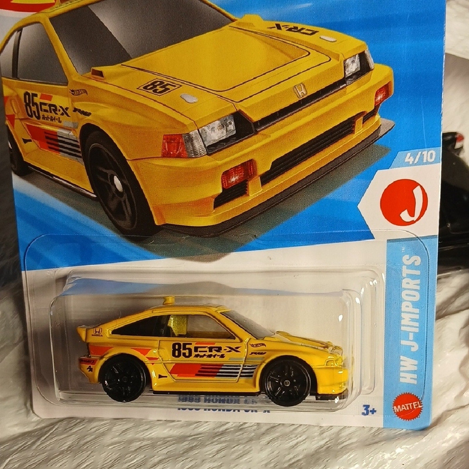 Mattel Hot Wheels Yellow Honda CR-X Toy Car 1/64