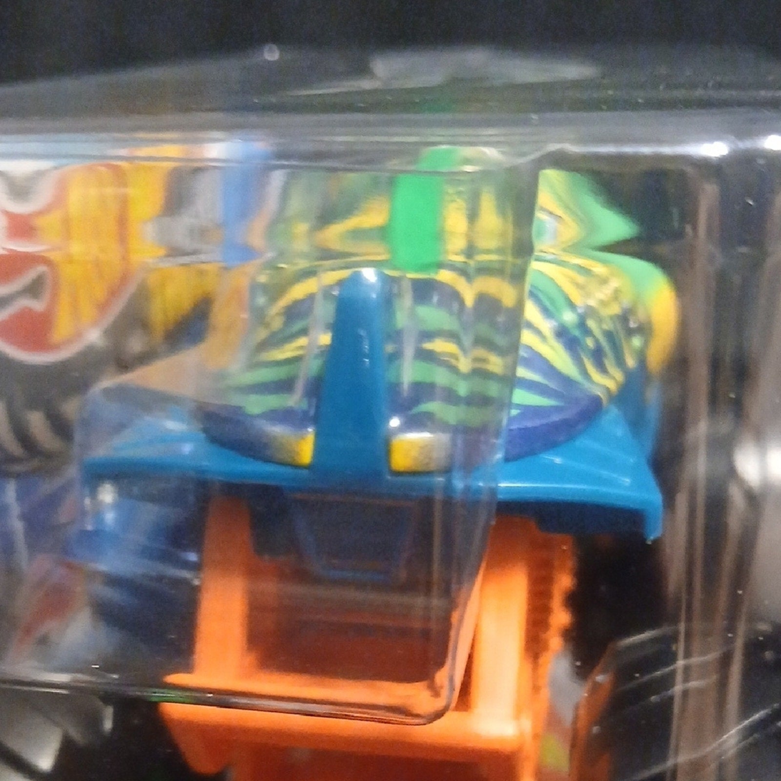 Piran-Ahhh.  Oversized Monster Truck - Green and Yellow With Orange Frame