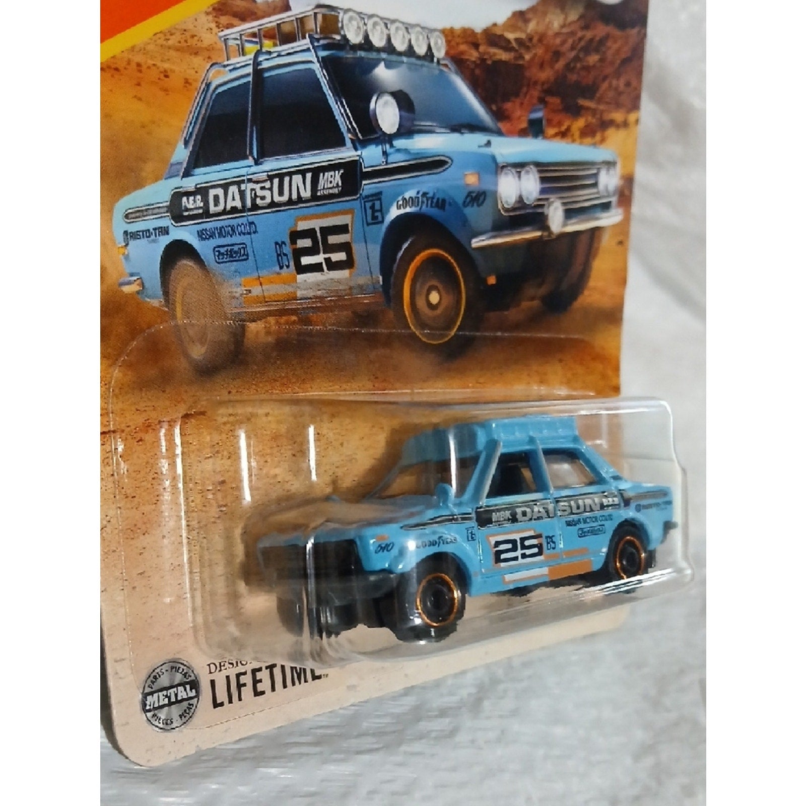 Matchbox Light Blue '70 Datsun 510 Rally Die-Cast Car