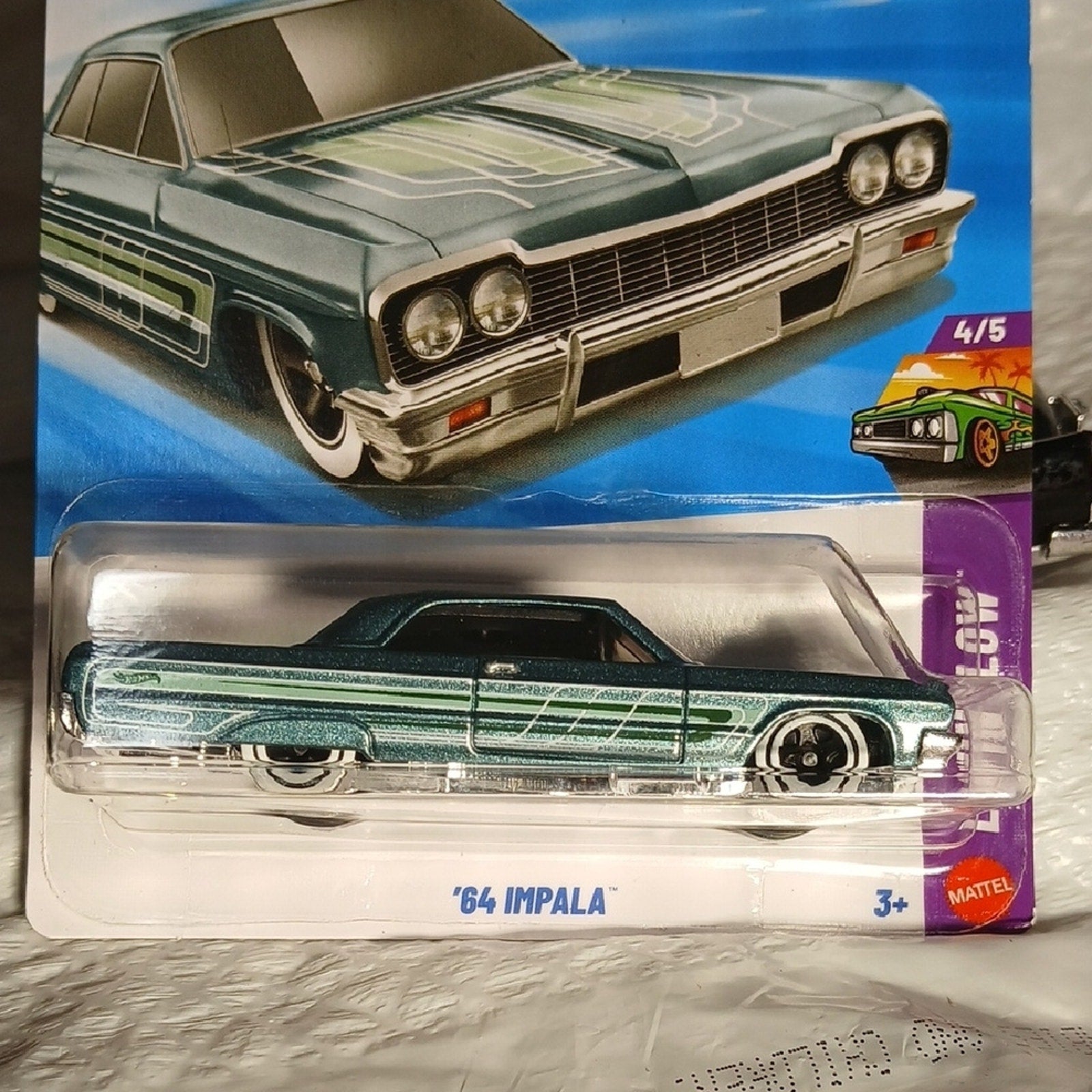 Mattel Blue and Green '64 Impala Die-Cast Car