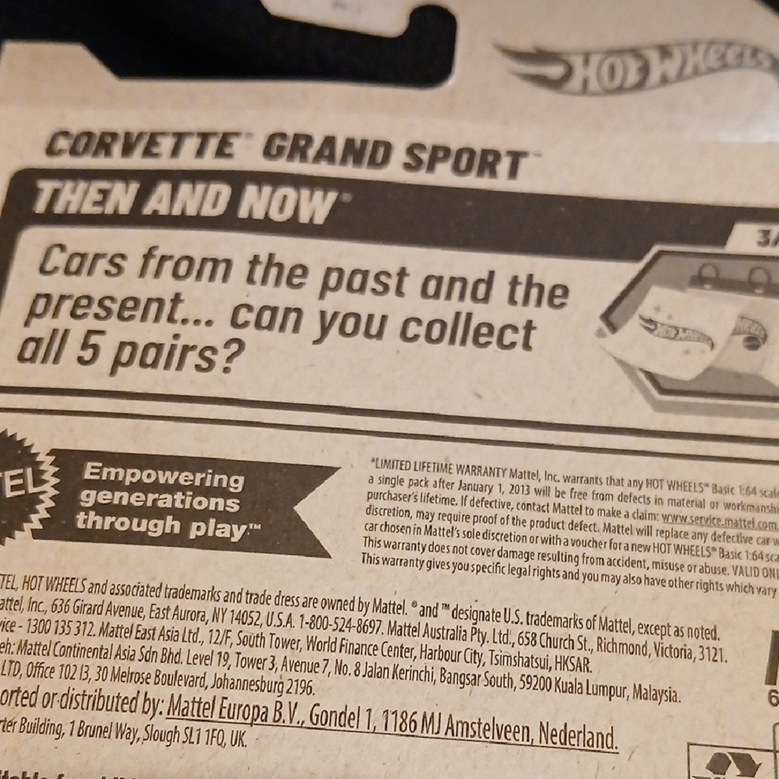 Hot Wheels Corvette Grand Sport Toy Car - Blue and White