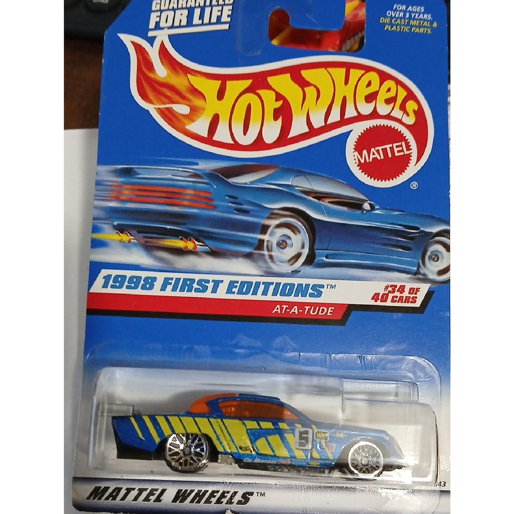 Mattel Die-Cast Car - Blue & Yellow At-A-Tude (1998 First Editions) Hot Wheels