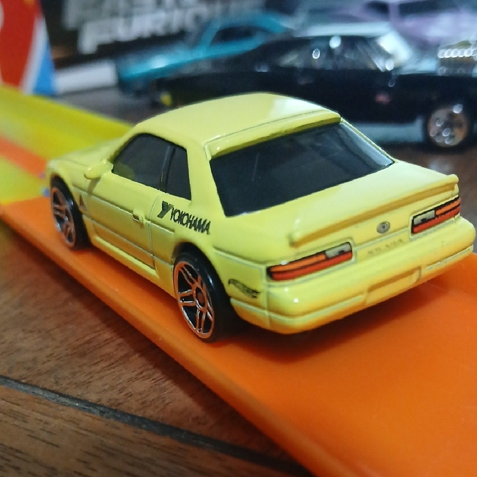 Nissan Silvia Yellow Hot Wheels Car As Seen On Tokyo Drift. New