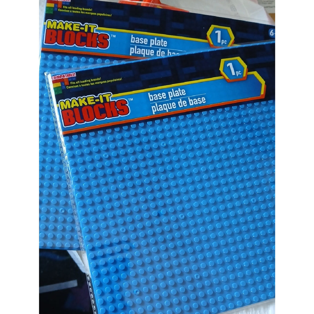 (2) Make-It Blocks Blue Base Plate. 10 Inch Square..10x10
