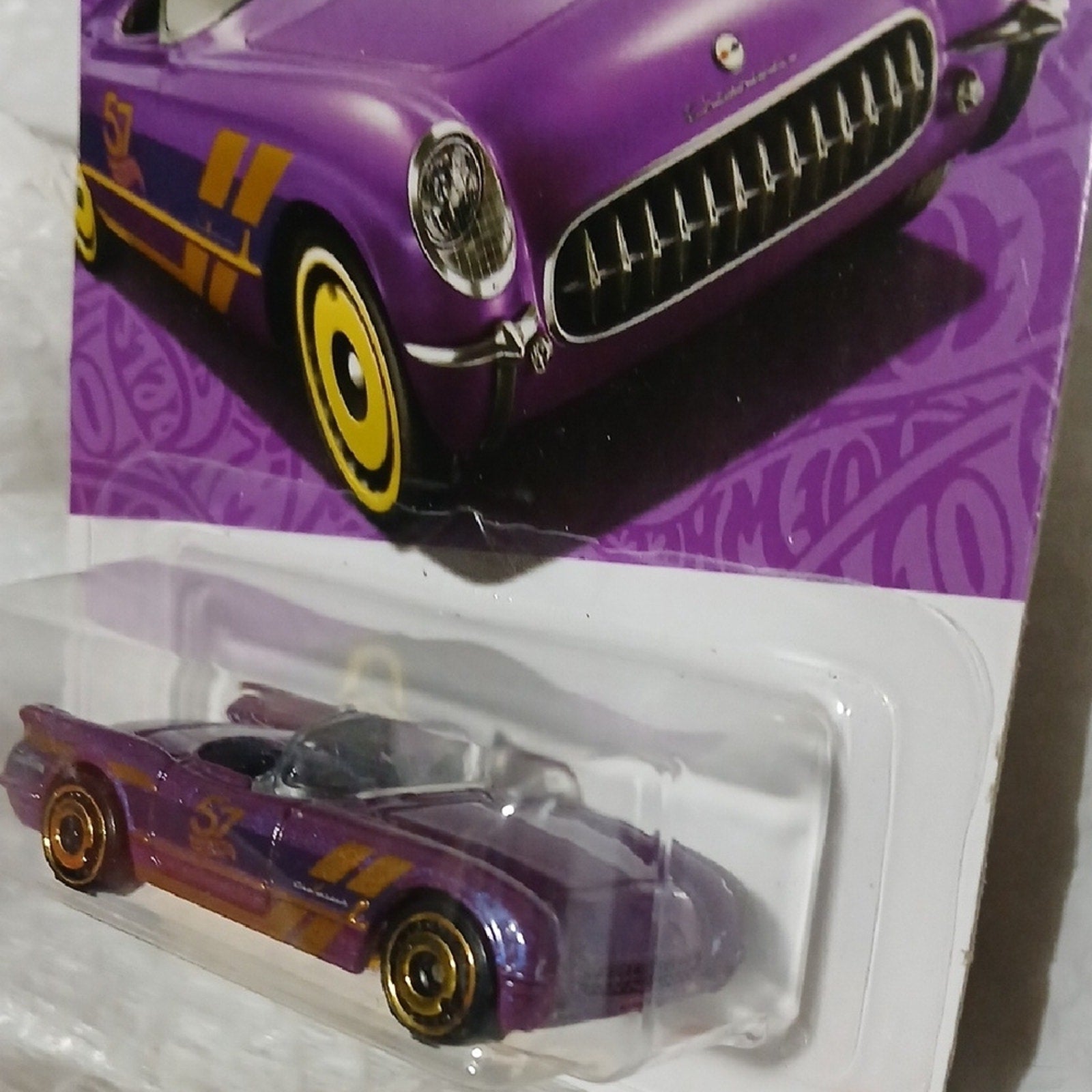 Mattel Purple and Gold Corvette Toy Car