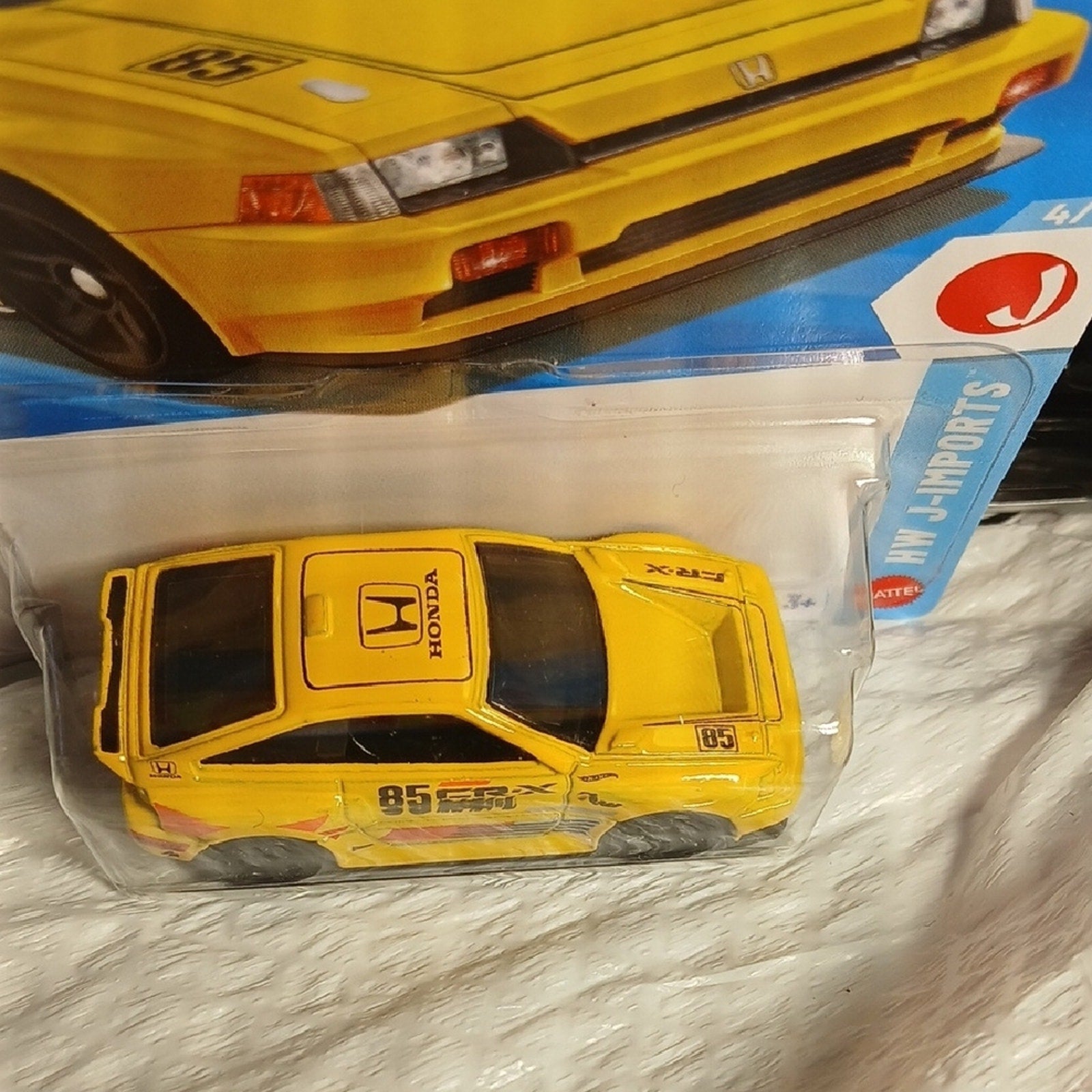 Mattel Hot Wheels Yellow Honda CR-X Toy Car 1/64