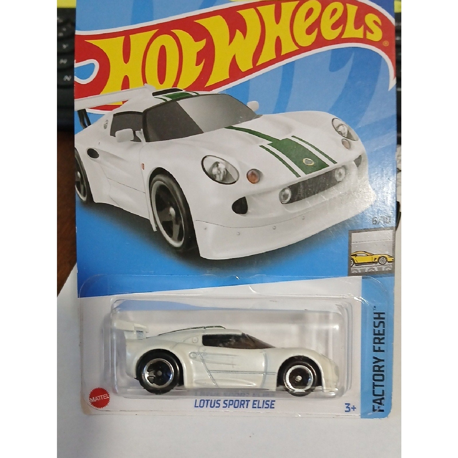 Hot Wheels Lotus Sport Elise  2021 Hot Wheels-  White with Green Stripe