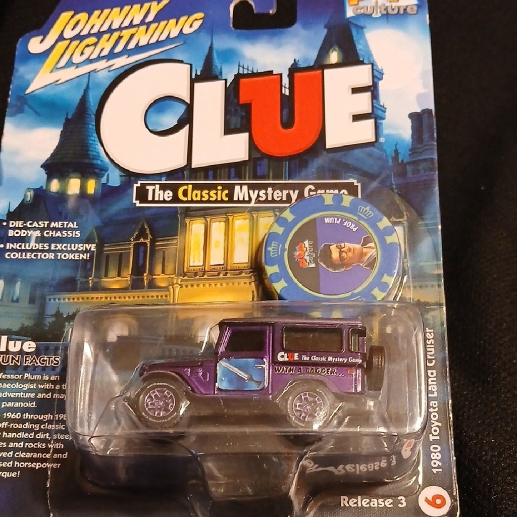 CLUE Classic Mystery Game Professsor Plum 1980 Toyota Landcruiser  - Purple