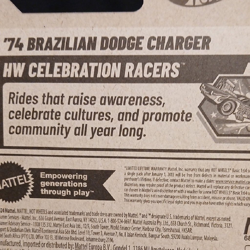 '74 Brazilian Dodge Charger Hot Wheels Die-Cast Car