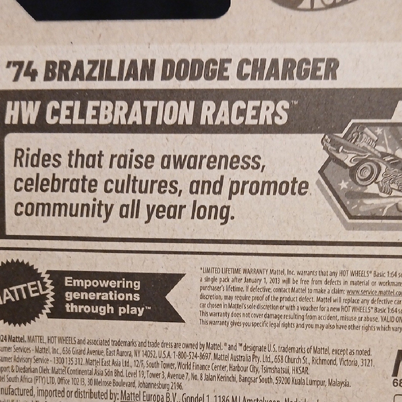 '74 Brazilian Dodge Charger Hot Wheels Die-Cast Car