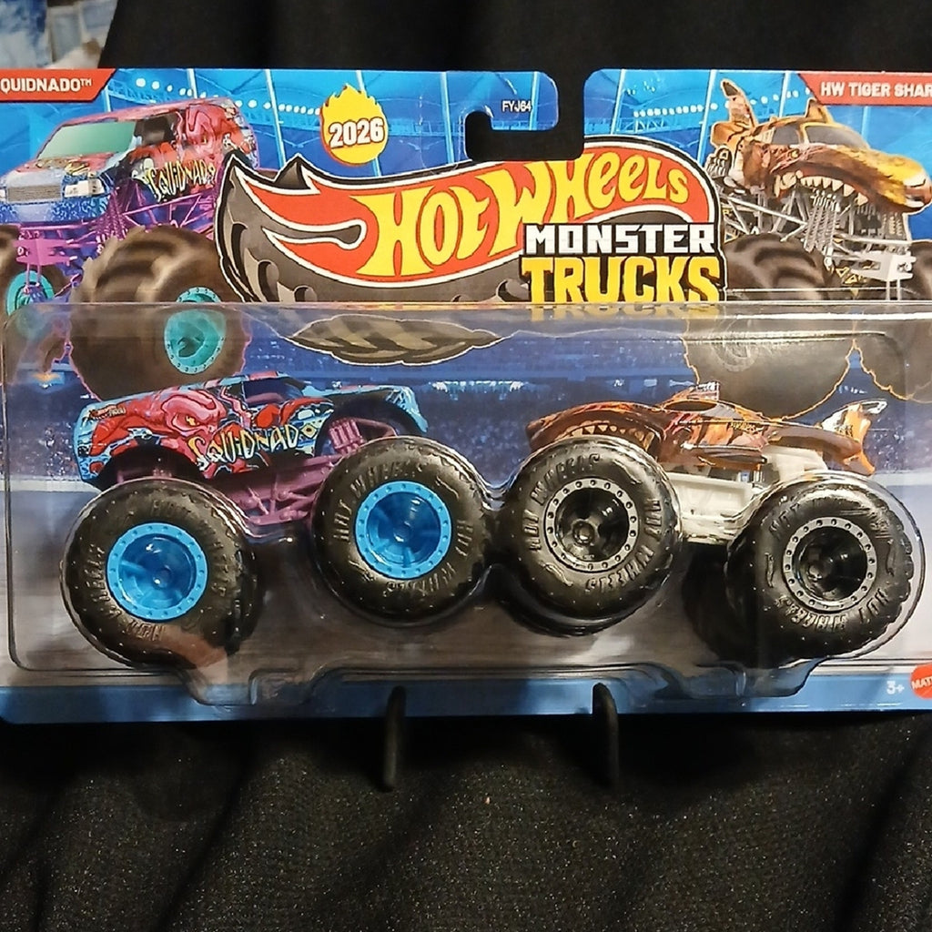 Mattel Monster Trucks Squidnado Vs Tiger Shark - Hot Wheels
