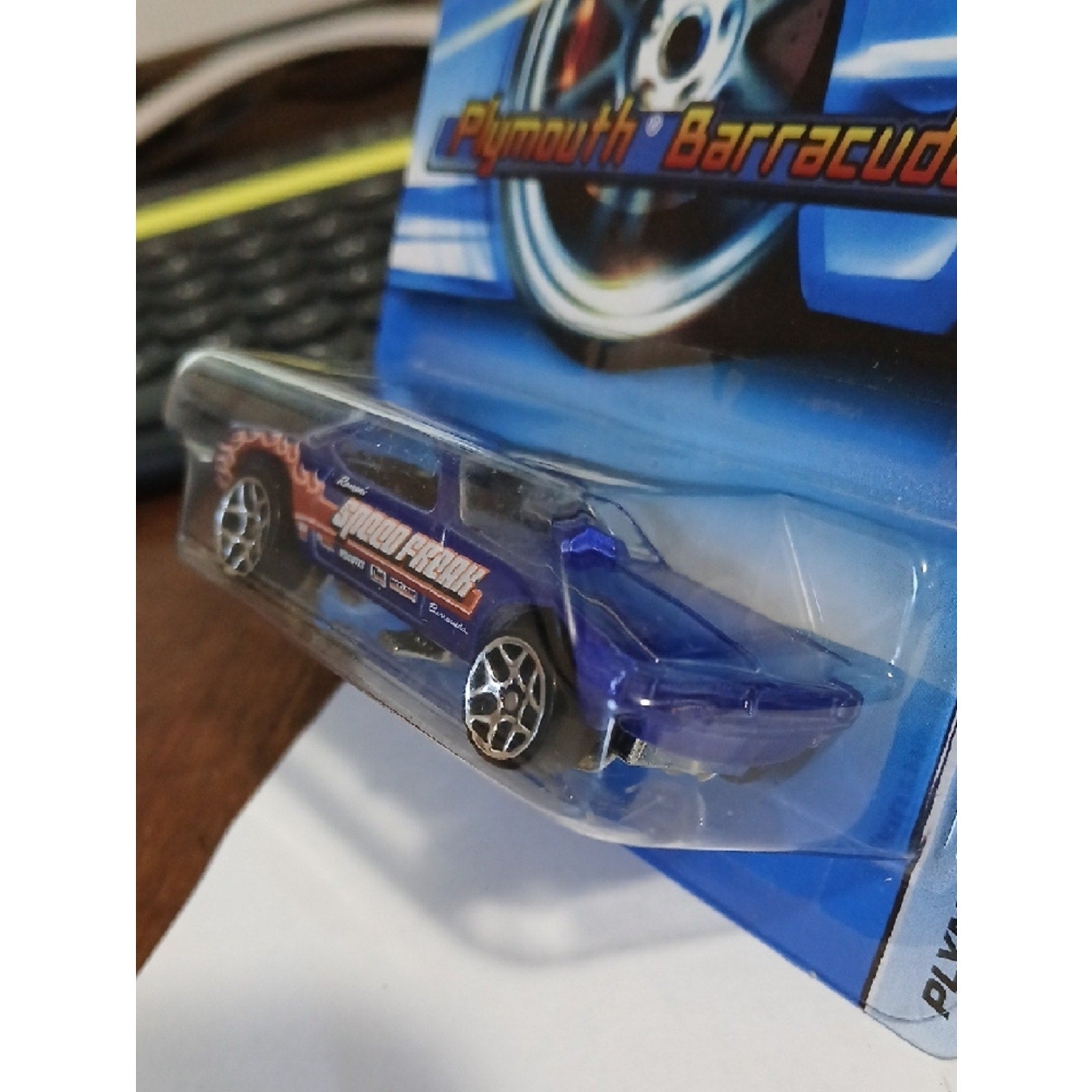 Hot Wheels Plymouth Barracuda - Blue with Orange Flames