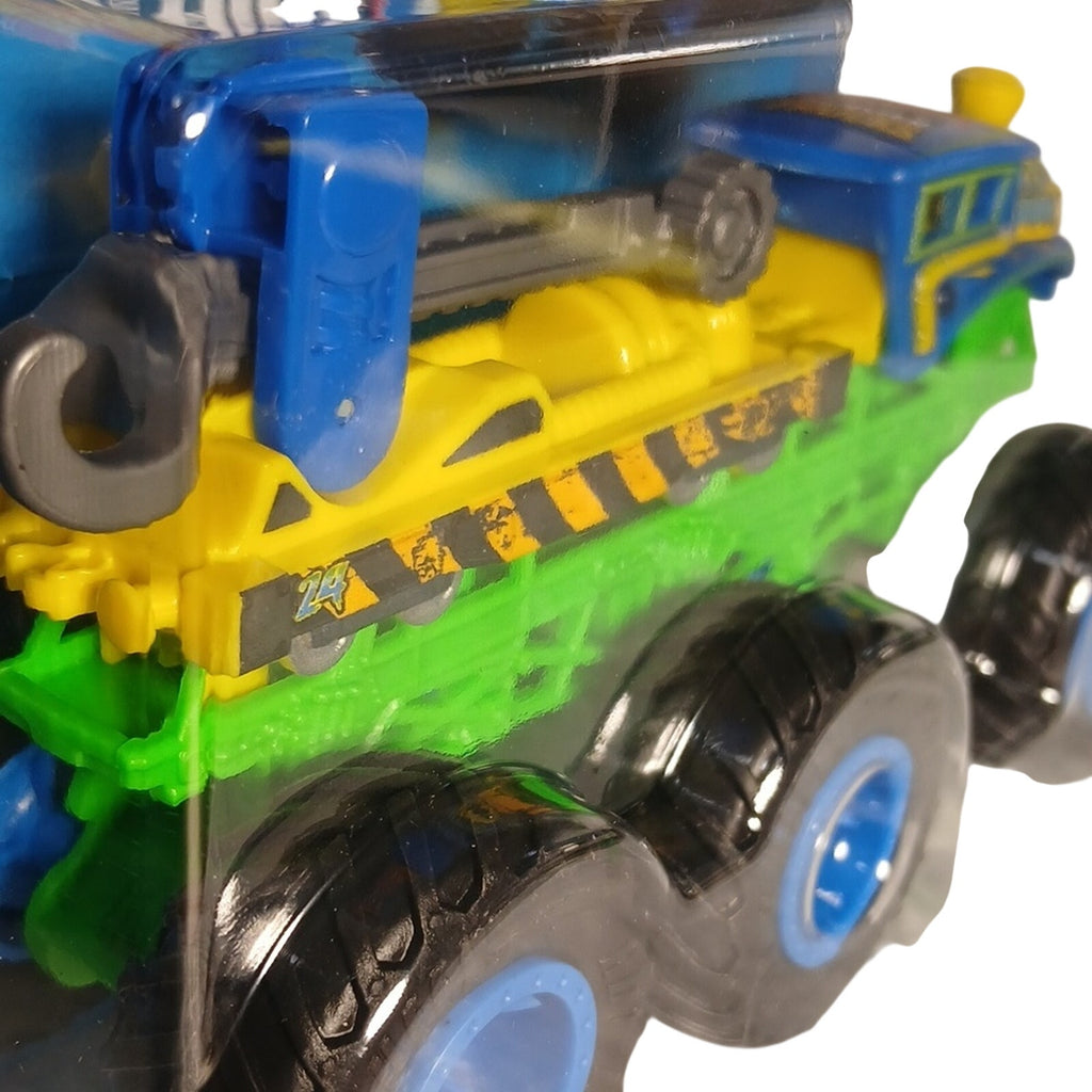 Hot Wheels Monster Trucks Loco Punk - Blue and Yellow Big Rigs 6 Wheeler