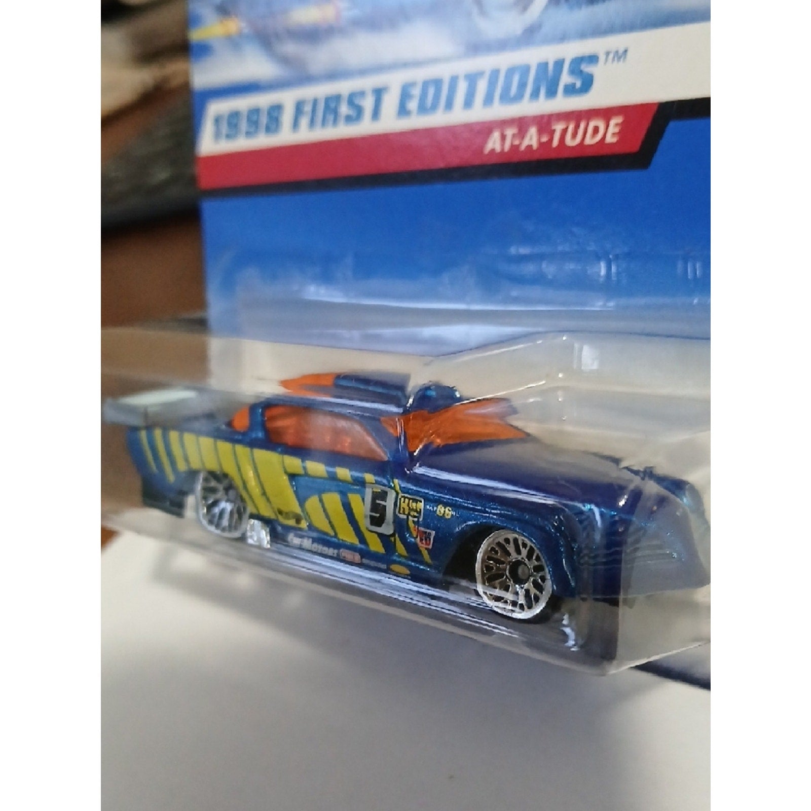 Mattel Die-Cast Car - Blue & Yellow At-A-Tude (1998 First Editions) Hot Wheels
