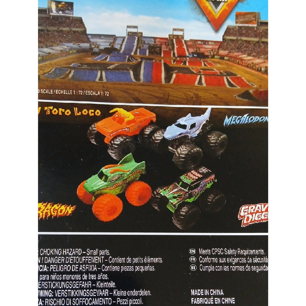 Monster Jam 4-Pack Monster Truck 1/72 Scale Set As Pictured