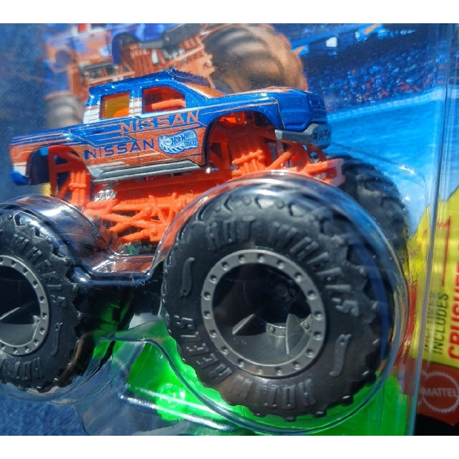Hot Wheels Monster Trucks Nissan Blue & Orange Die-Cast Truck7u