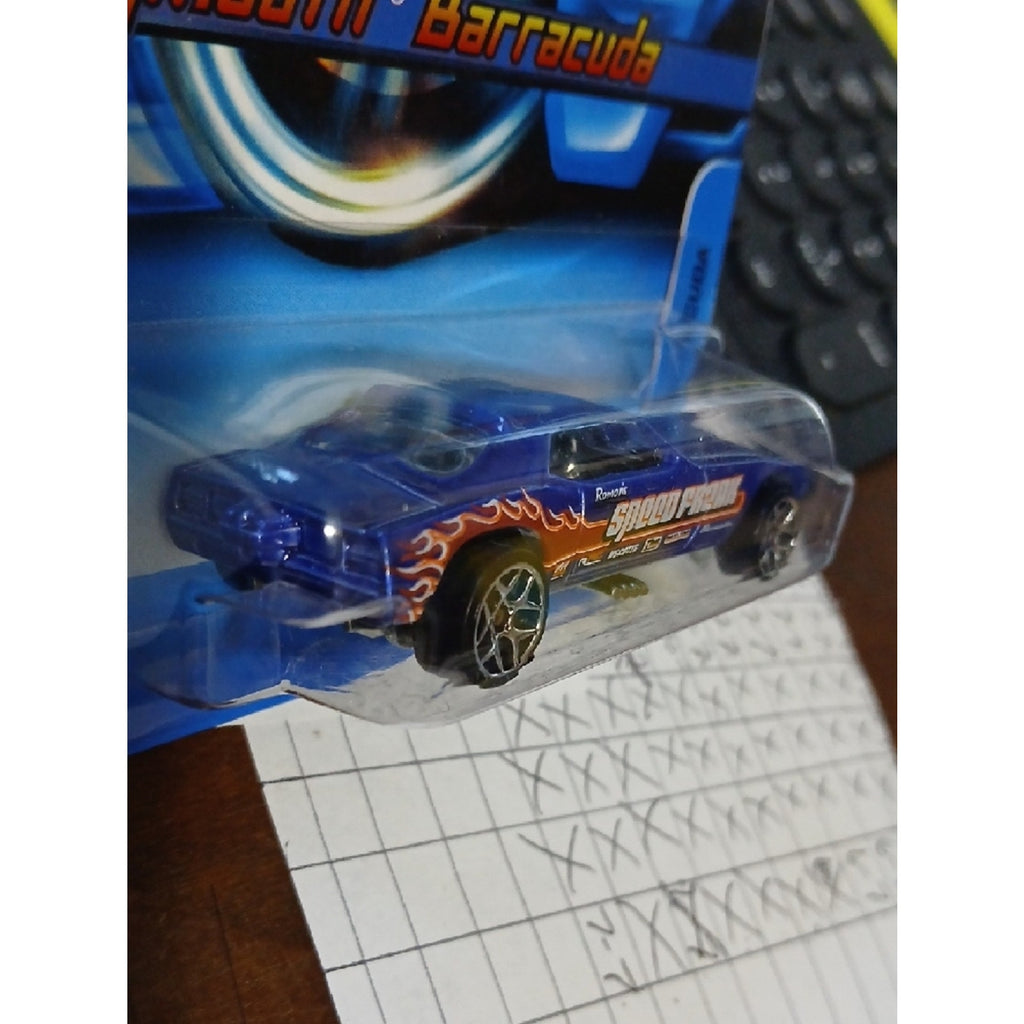 Hot Wheels Plymouth Barracuda - Blue with Orange Flames