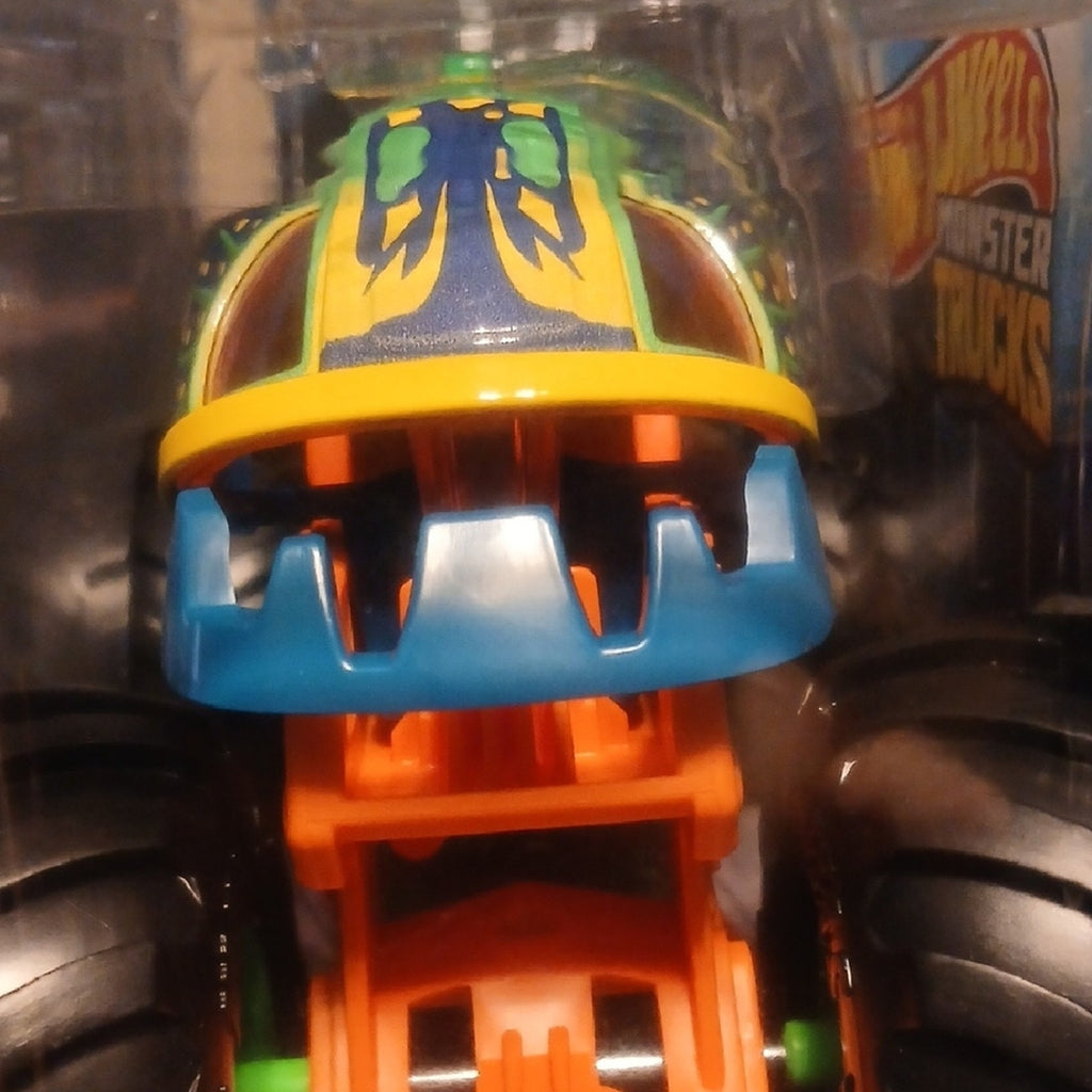 Piran-Ahhh.  Oversized Monster Truck - Green and Yellow With Orange Frame
