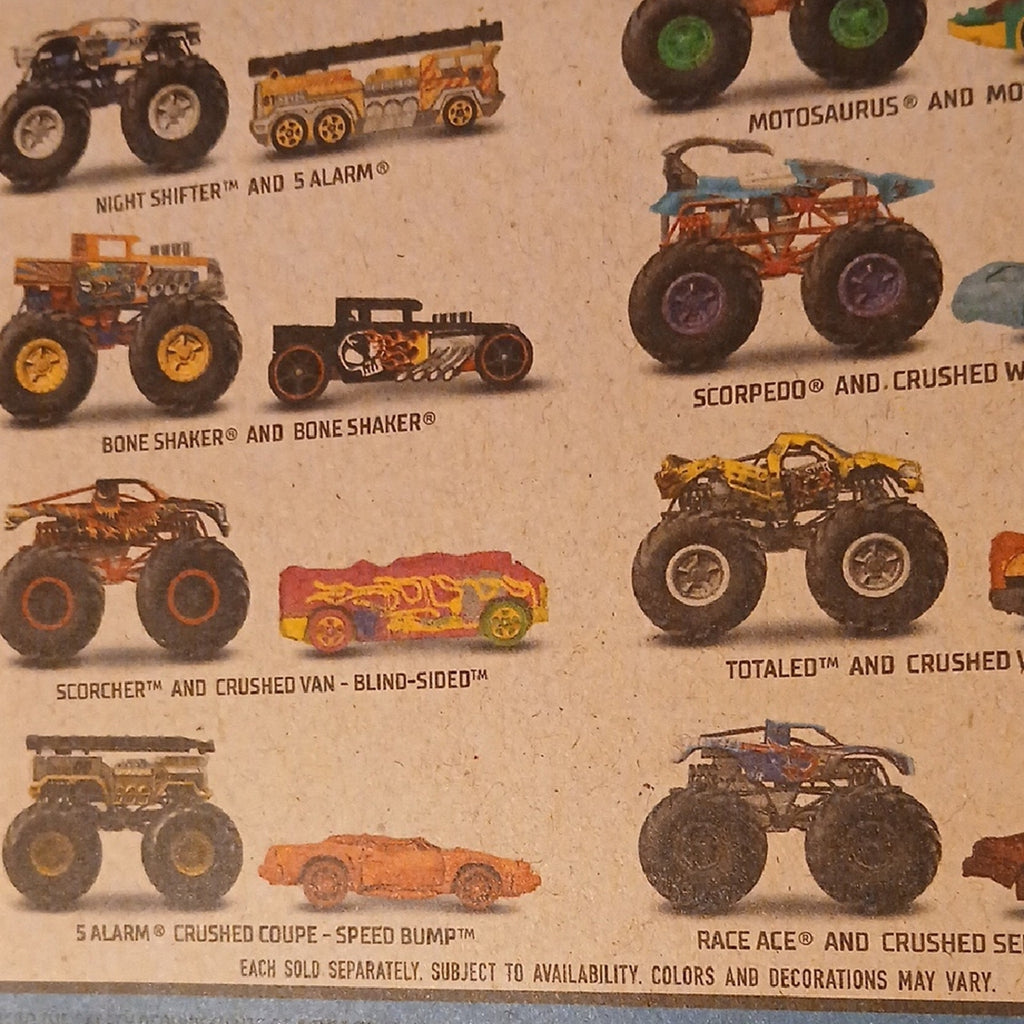 Hot Wheels Monster Trucks 5 Alarm with Orange Car