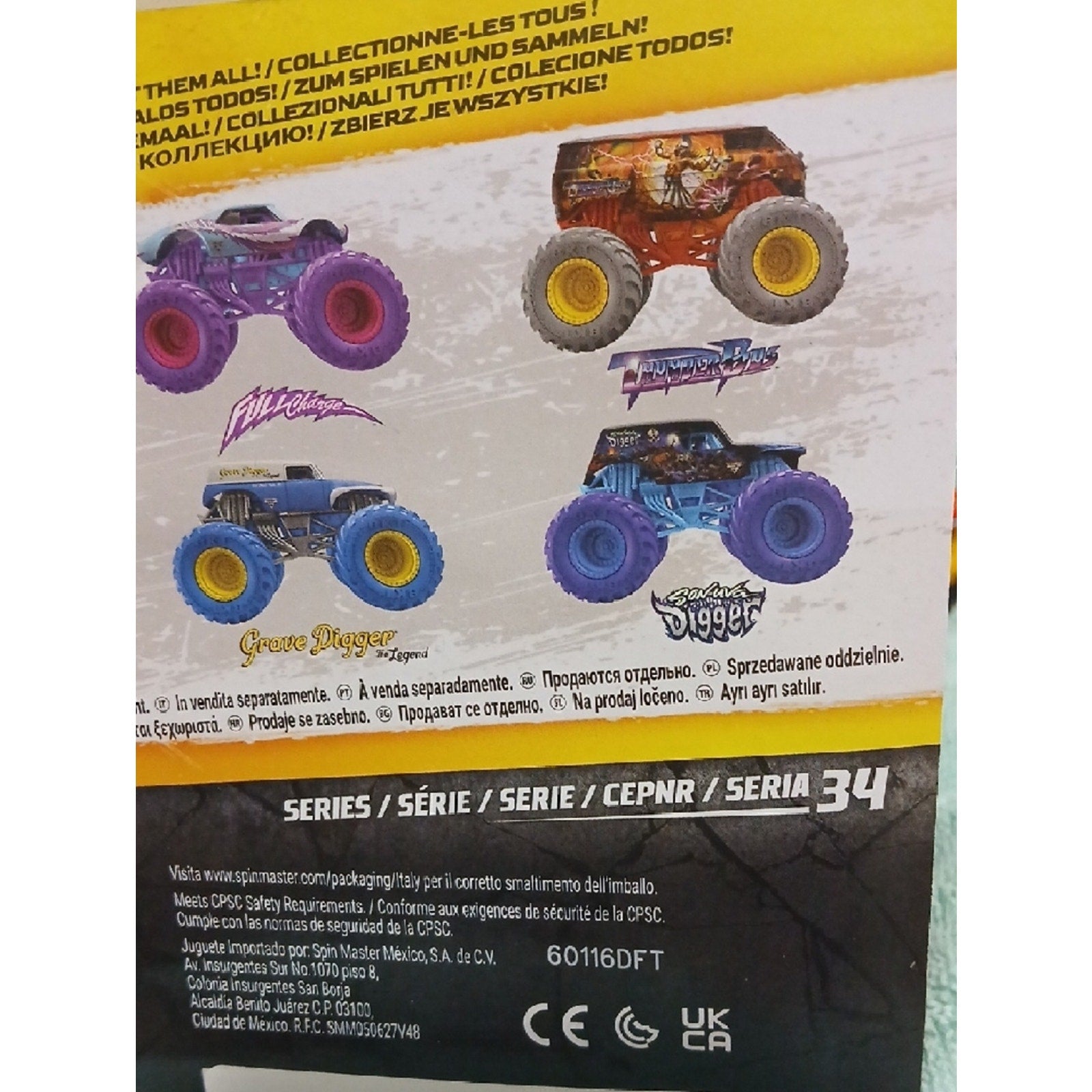 Monster Jam 2-Pack Kids Monster Trucks - Orange & Blue
