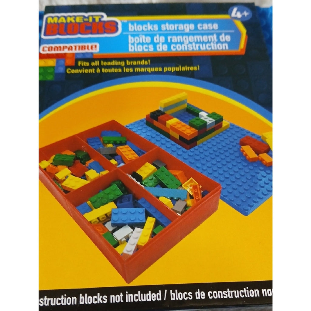 Blue Building Plate with Blue Building Base Red Storage Case - Kids Set  5x8x1.5