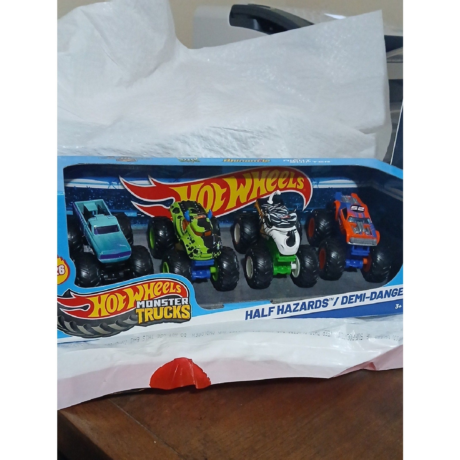 Hot Wheels Monster Trucks Half Hazards Set of 4- Multicolor