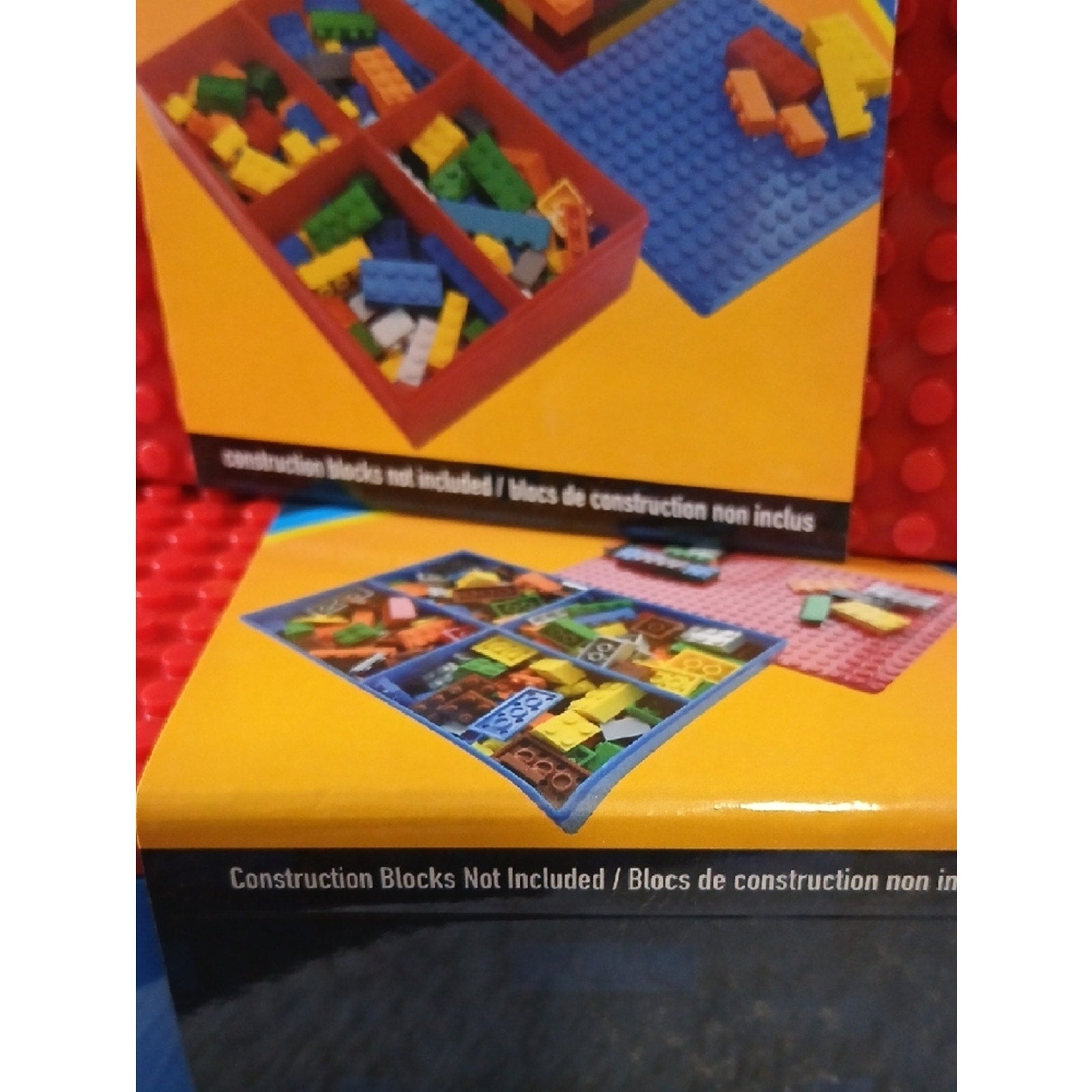 Red Top & Blue Box Blocks Storage Case for Kids.