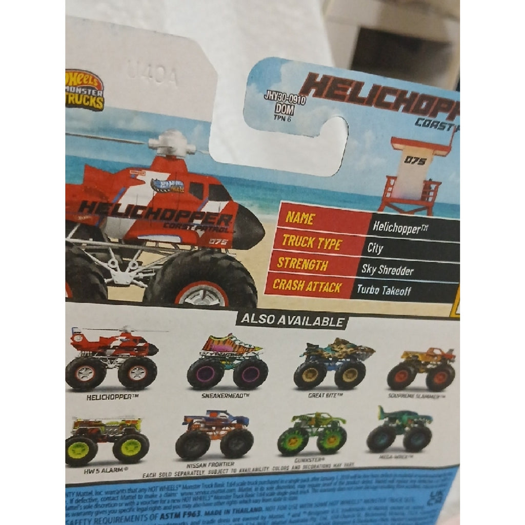 Hot Wheels Monster Trucks Helichopper Toy - Red