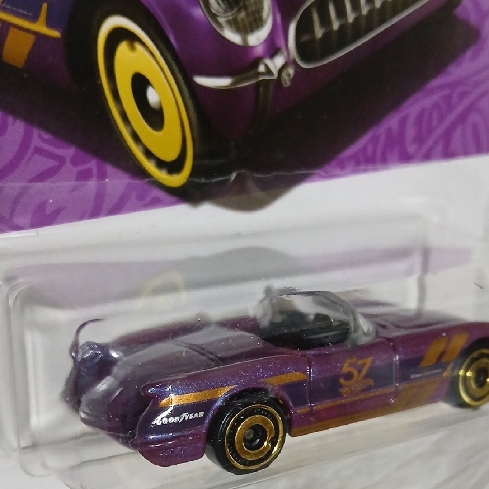 Mattel Purple and Gold Corvette Toy Car